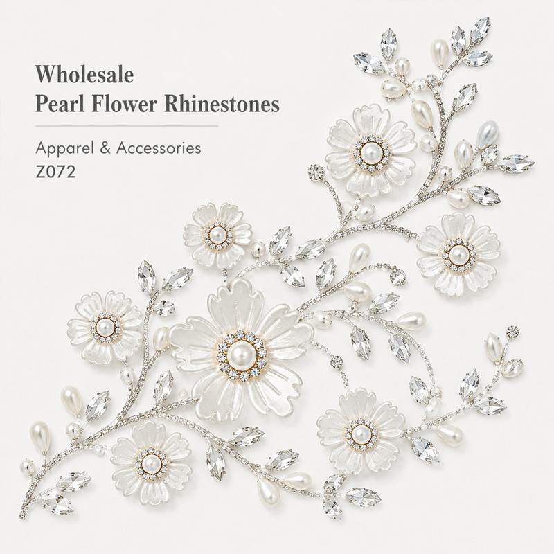 five-petal pearl flower rhinestones