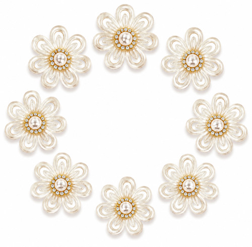 Wholesale Chrysanthemum-Shaped Pearl Flower Flatback Rhinestones | Bridal & Fashion Accessories |Z073