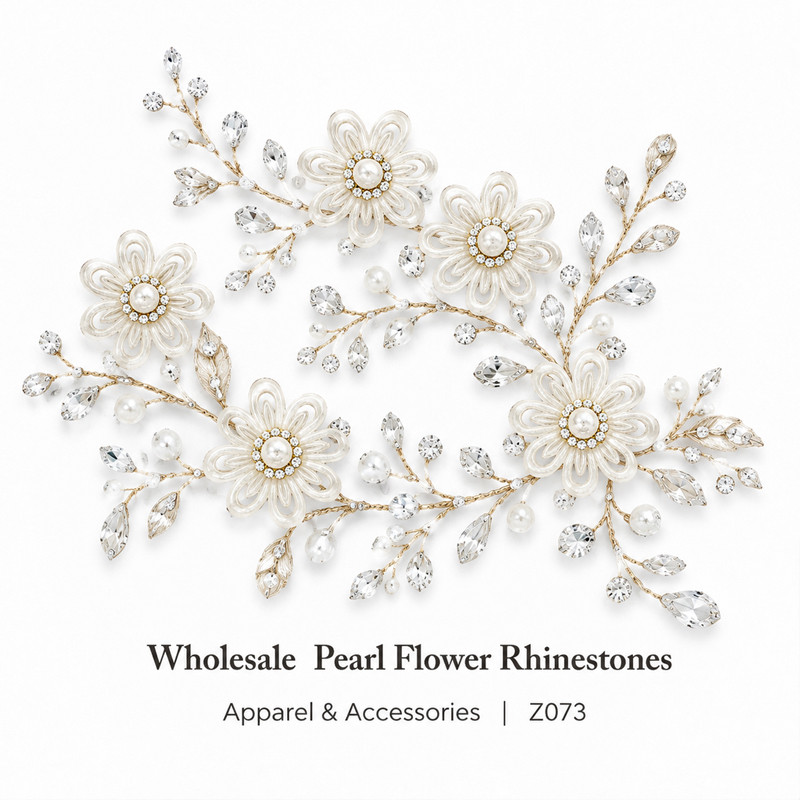 five-petal pearl flower rhinestones