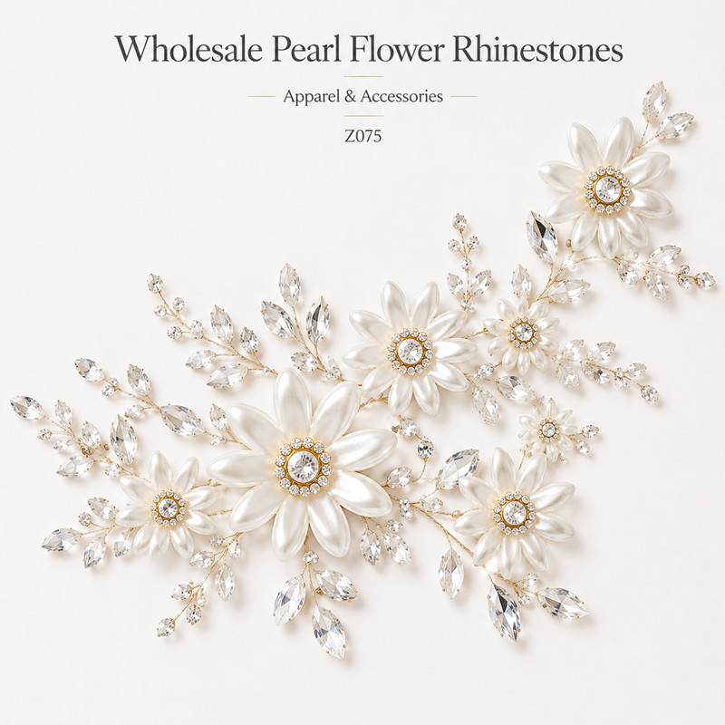 five-petal pearl flower rhinestones