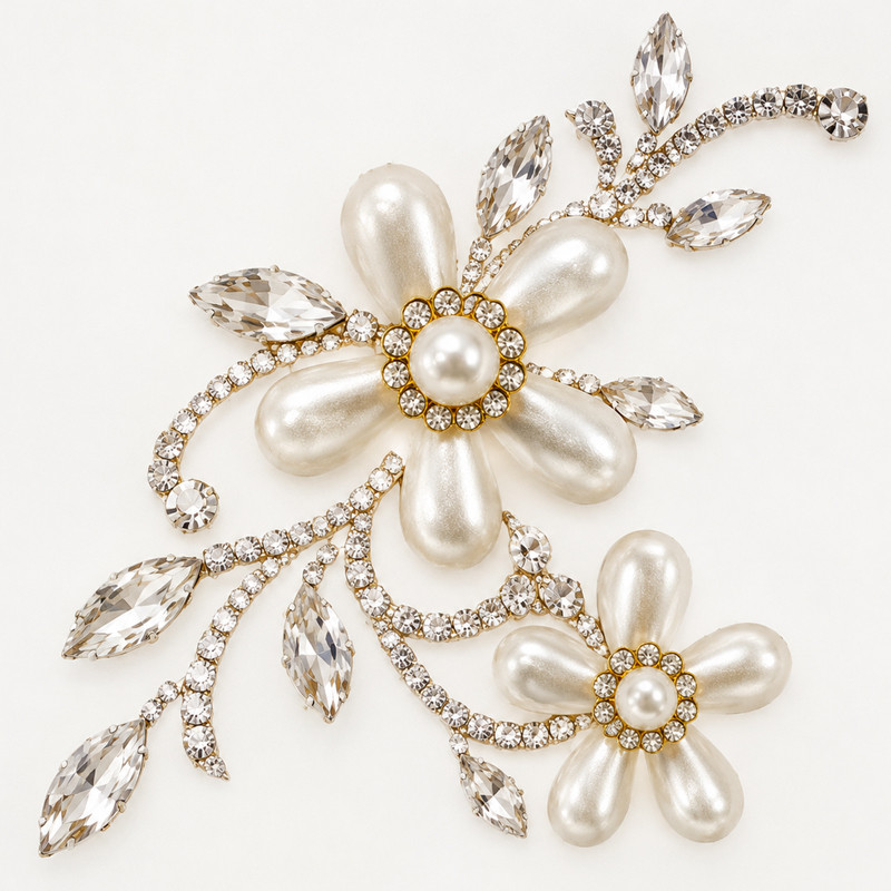 five-petal pearl flower rhinestones