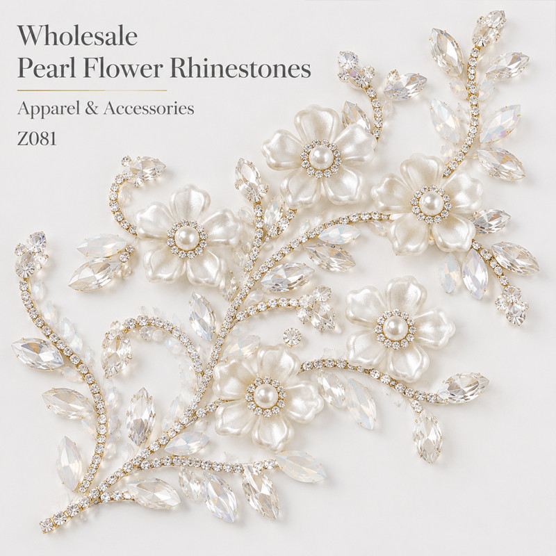 five-petal pearl flower rhinestones