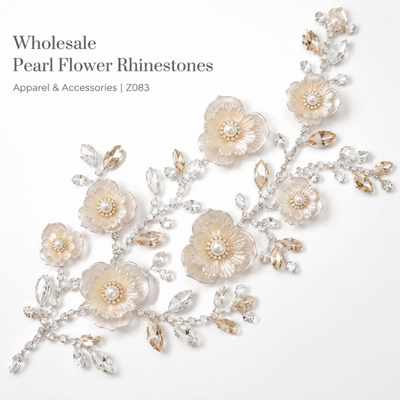 three-petal pearl flower rhinestones