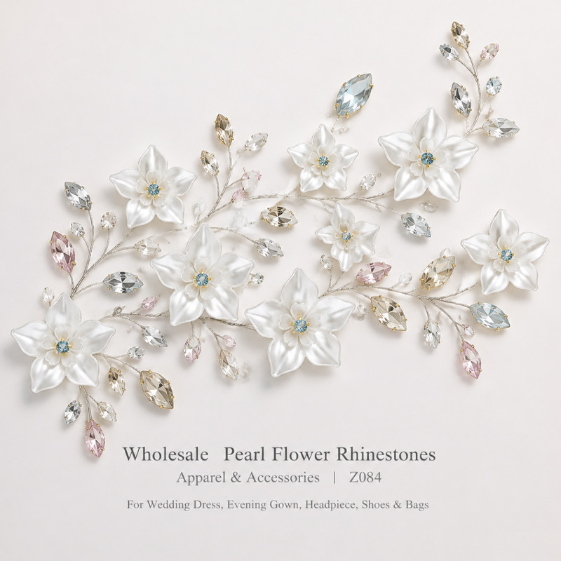 five-petal pearl flower rhinestones