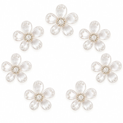 Wholesale Elegant Five-Petal Pearl Flower Rhinestone Appliques | Bridal & Fashion Accessories |Z085