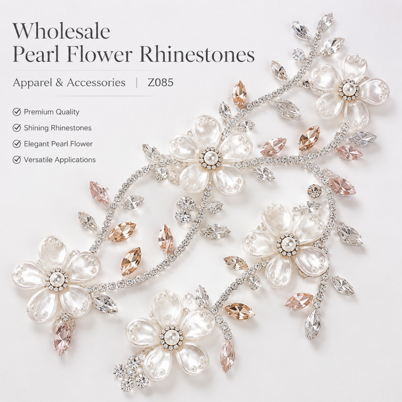 five-petal pearl flower rhinestones