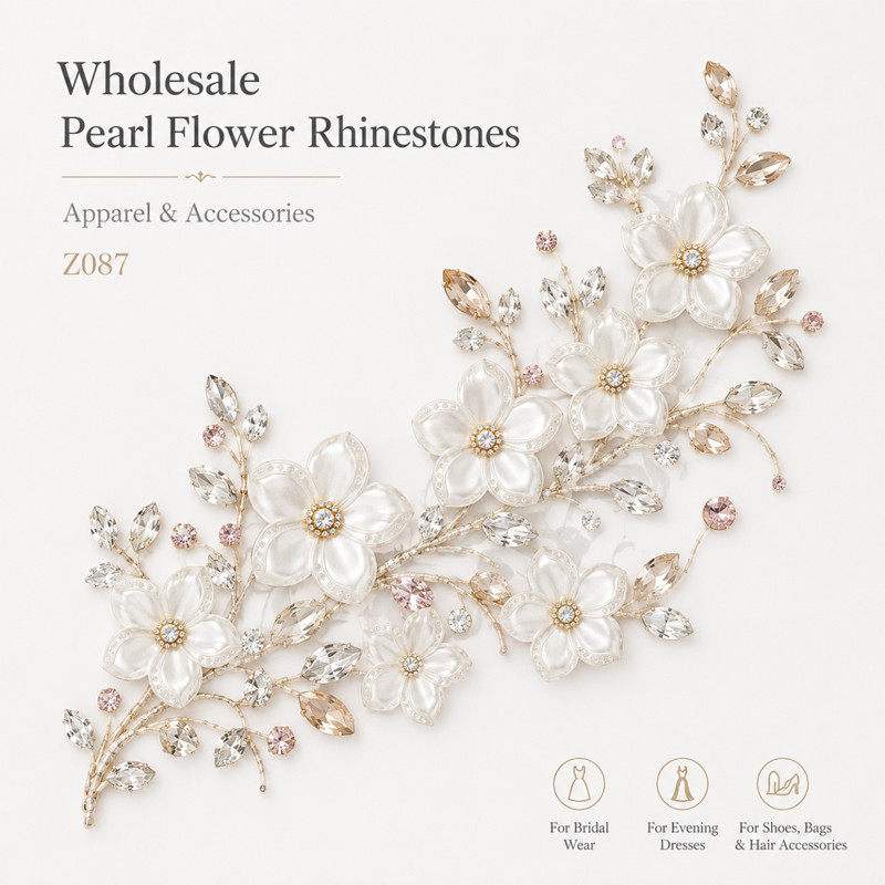 five-petal pearl flower rhinestones