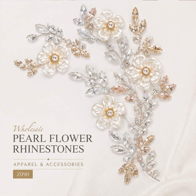 five-petal pearl flower rhinestones