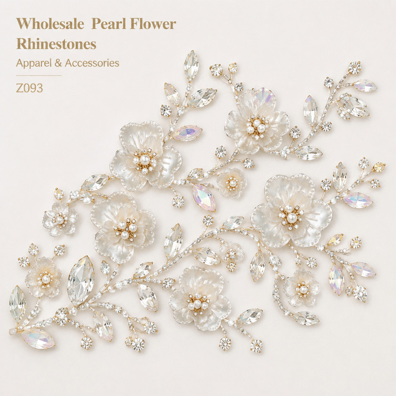 three-petal pearl flower rhinestones