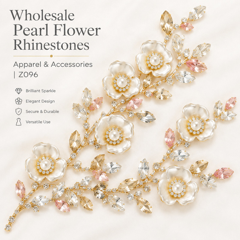 three-petal pearl flower rhinestones