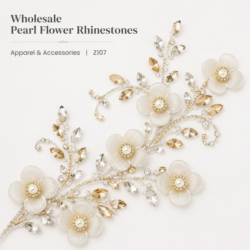 four-petal pearl flower rhinestones