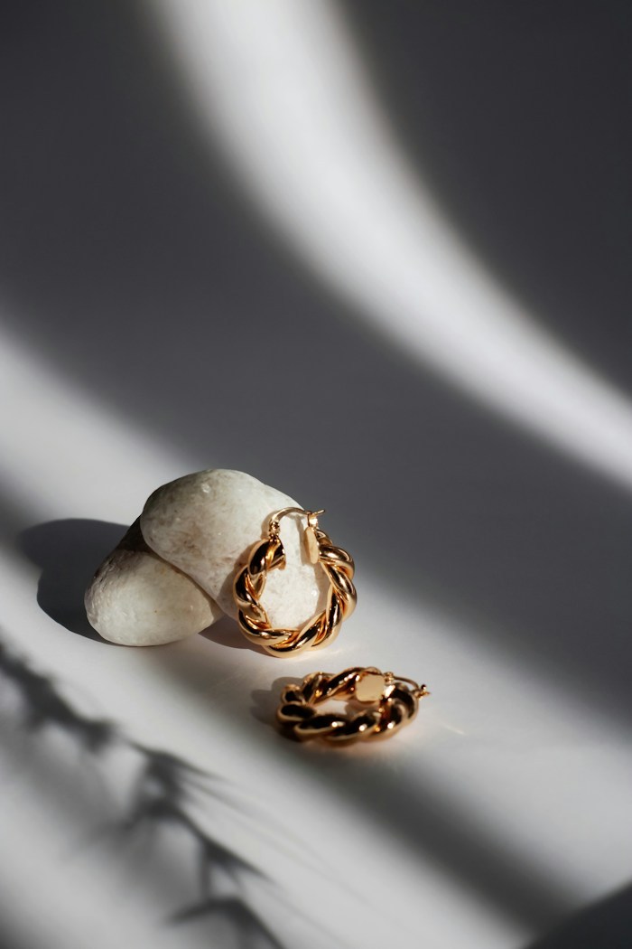 Close-up detail of decorative stones used in jewelry