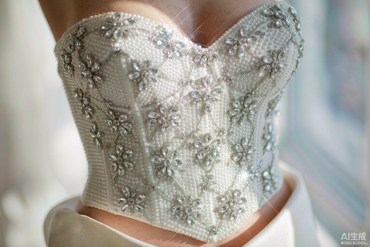 Bridal gown embellished with crystals