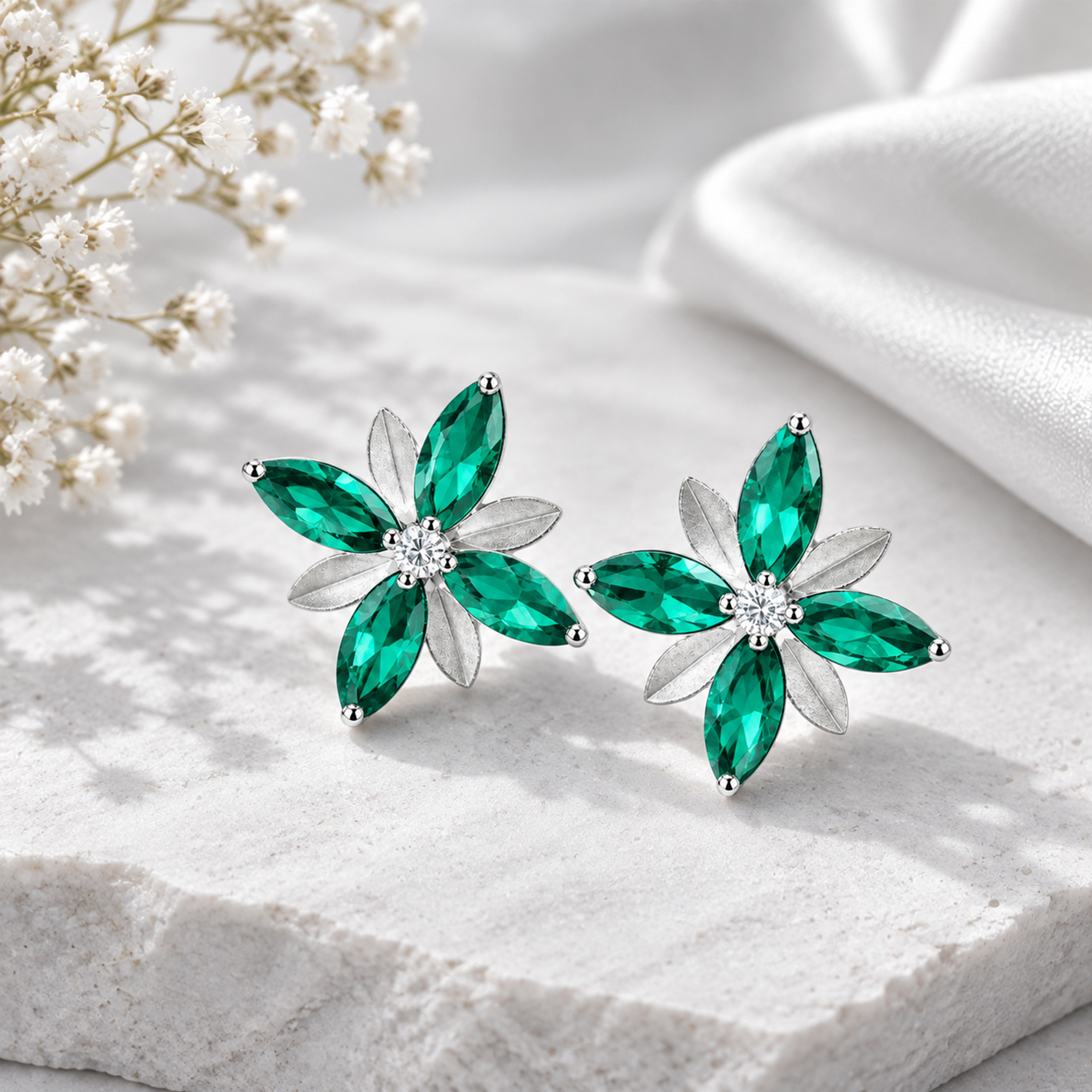 Loose rhinestones used in earrings and necklace designs
