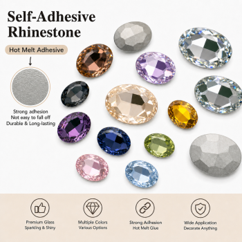 Oval Pointed Back Glass Crystal Hotfix Rhinestones for Clothing, Dresses, Shoes and Bags