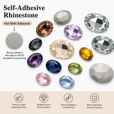 Oval Pointed Back Glass Crystal Hotfix Rhinestones for Clothing, Dresses, Shoes and Bags