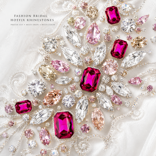 &J Rectangular Pointed Back Glass Crystal Hotfix Rhinestones for Clothing, Dresses, Shoes and Accessories