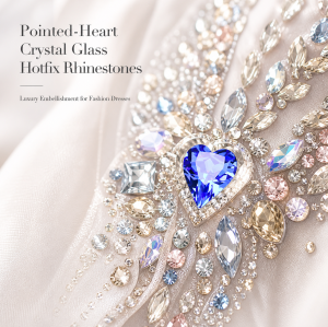 G&J Heart Pointed Back Glass Crystal Hotfix Rhinestones for Clothing, Dresses, Shoes and Accessories