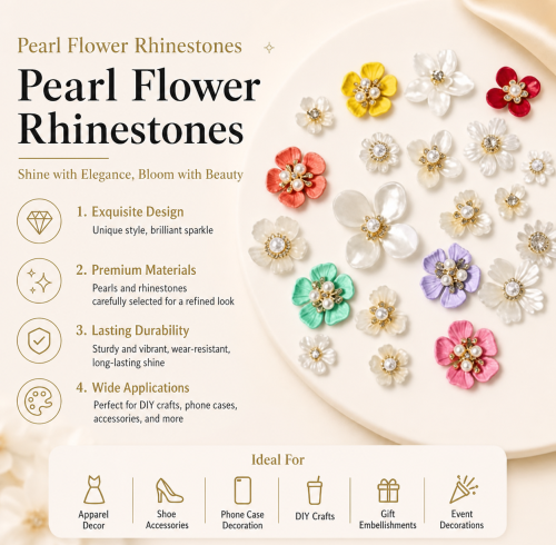 ABS Pearl Flower Rhinestone Embellishments