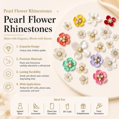 ABS Pearl Flower Rhinestone Embellishments