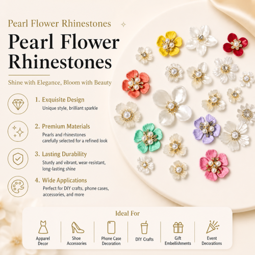 ABS Pearl Flower Rhinestone Embellishments