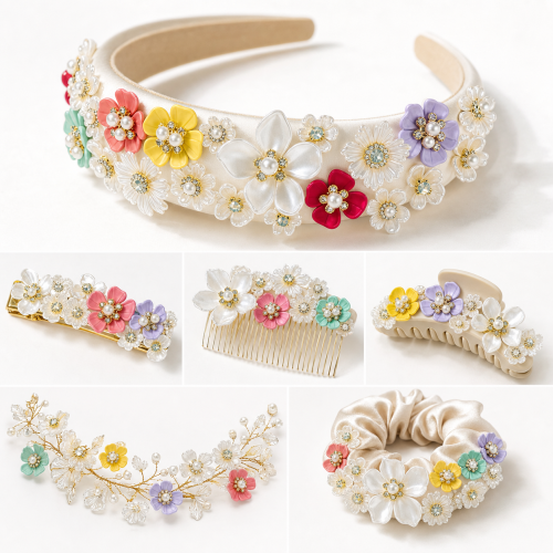 ABS Pearl Flower Rhinestone Embellishments
