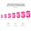 Wholesale Rectangle Octagon Sew-On Glass Claw Rhinestones