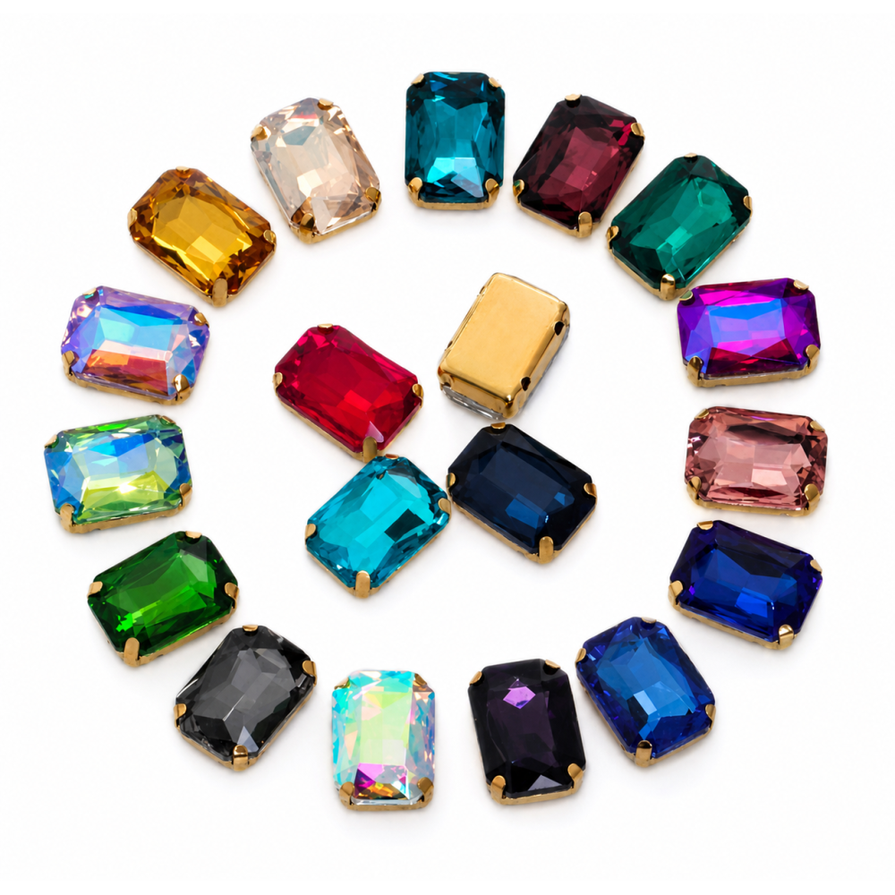 Wholesale Rectangle Octagon Sew-On Glass Claw Rhinestones