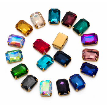 Wholesale Rectangle Octagon Sew-On Glass Claw Rhinestones