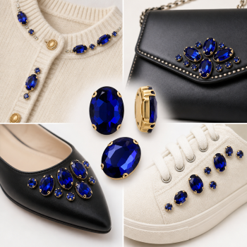 Wholesale Oval Sew-On Glass 4D Claw Rhinestones