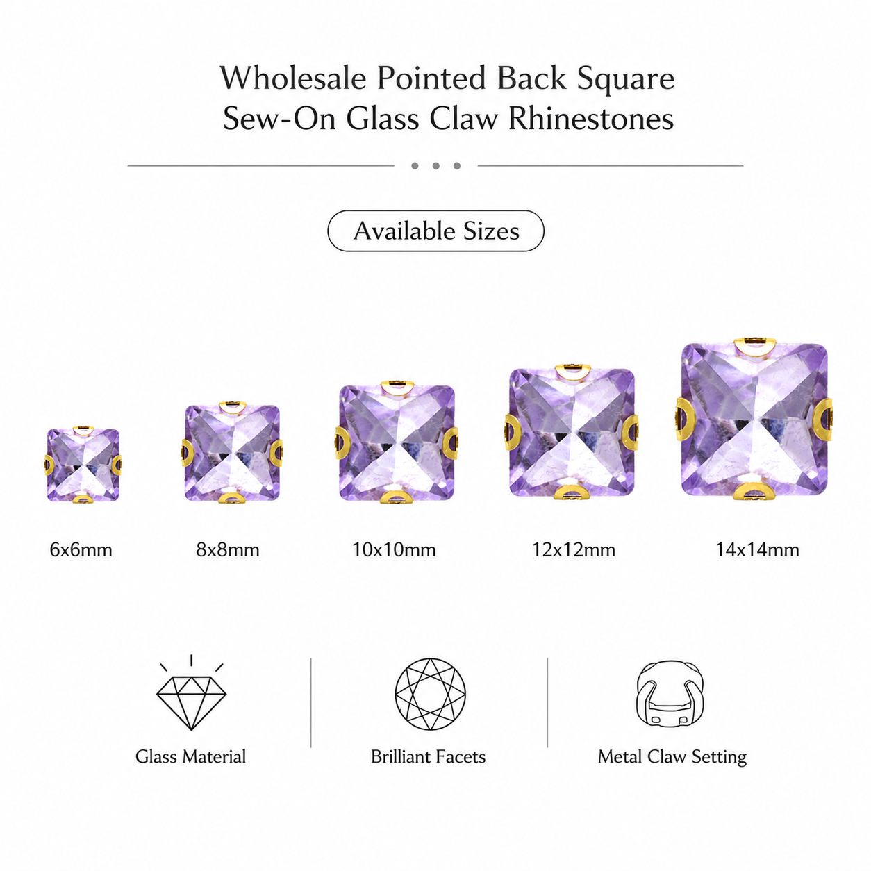 Rectangle acrylic rhinestones for bags and accessories