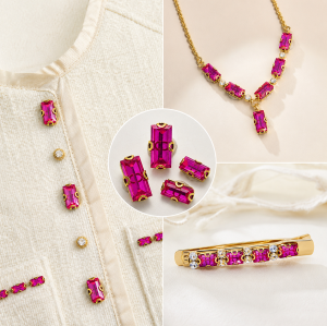 G&J Wholesale Baguette Sew-On Glass 4D Claw Rhinestones