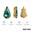 Wholesale Teardrop Sew-On Glass 4D Claw Rhinestones