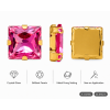 Wholesale Square Sew-On Glass Rhinestones with Claw Setting