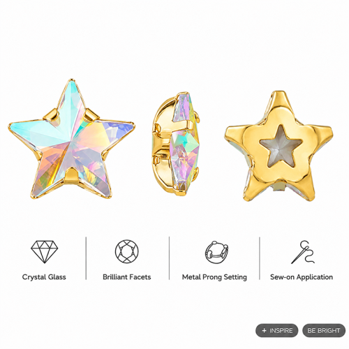 Wholesale Star Sew-On Glass Rhinestones with Claw Setting