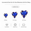 G&J Wholesale Asymmetric Heart Sew-On Glass Claw Rhinestones