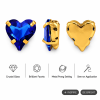G&J Wholesale Asymmetric Heart Sew-On Glass Claw Rhinestones