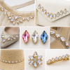 G&J Wholesale Diamond-Shaped Sew-On Glass Claw Rhinestones