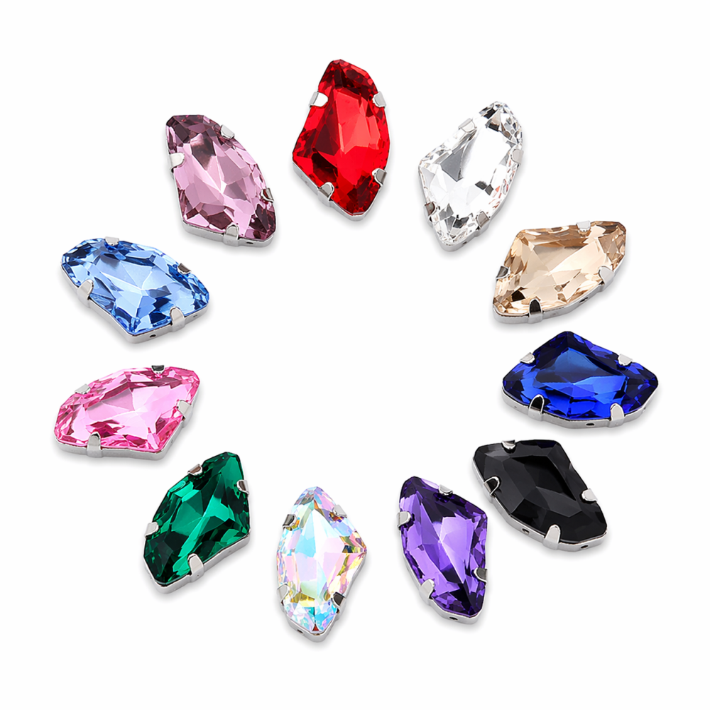 G&J Wholesale Axe-Shaped Sew-On Glass Claw Rhinestones