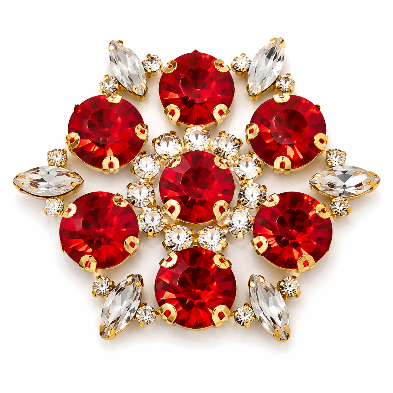 Round 4D Sew-On Glass Rhinestones with Claw Setting