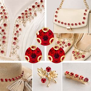 G&J Wholesale D-Shaped 3-Prong Round Sew-On Glass Rhinestones