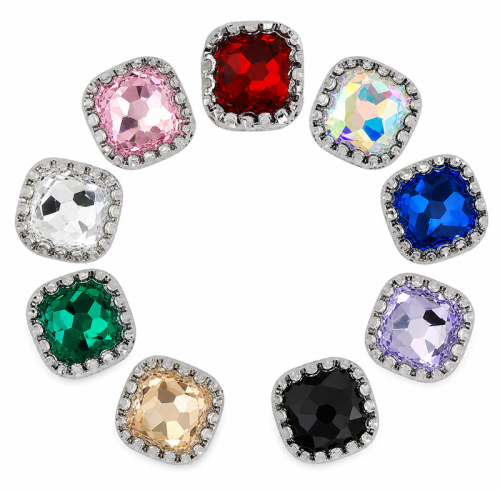 G&J Wholesale Square Sew-on Bird Nest Claw Rhinestones
