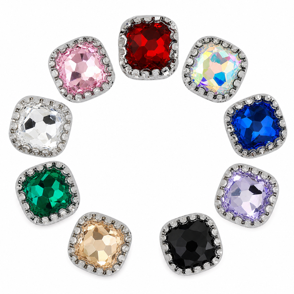 G&J Wholesale Square Sew-on Bird Nest Claw Rhinestones
