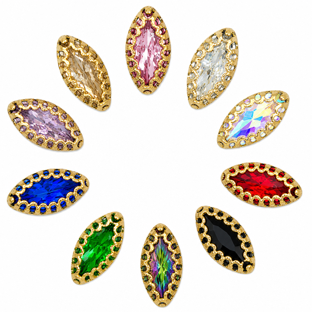 G&J Wholesale Navette Sew-on Bird Nest Claw Rhinestones