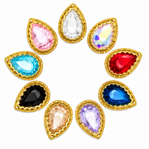 G&J WholesaleTearDrop Sew-on Bird Nest Claw Rhinestones