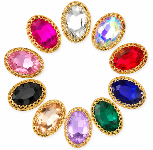 G&J Wholesale Oval Sew-on Bird Nest Claw Rhinestones