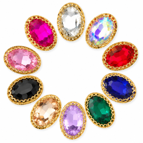 G&J Wholesale Oval Sew-on Bird Nest Claw Rhinestones