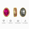 G&J Wholesale Oval Sew-on Bird Nest Claw Rhinestones