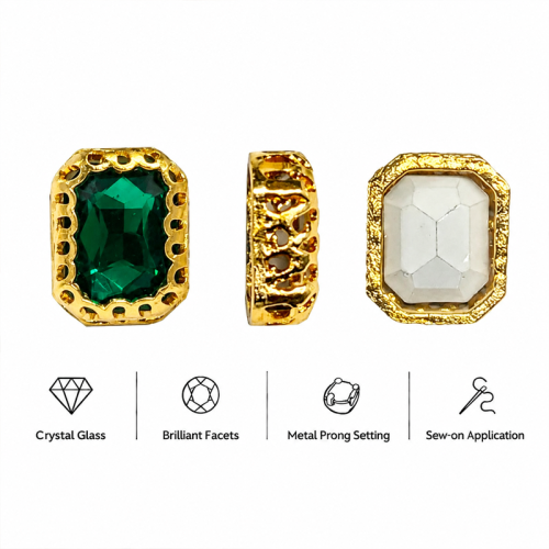 G&J Wholesale Rectangle Sew-on Bird Nest Claw Rhinestones | Bird Nest Claw Rhinestone |