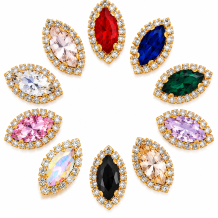 G&J Wholesale Navette Sew-on Claw Rhinestones With Chain | Claw Rhinestone with Chain |